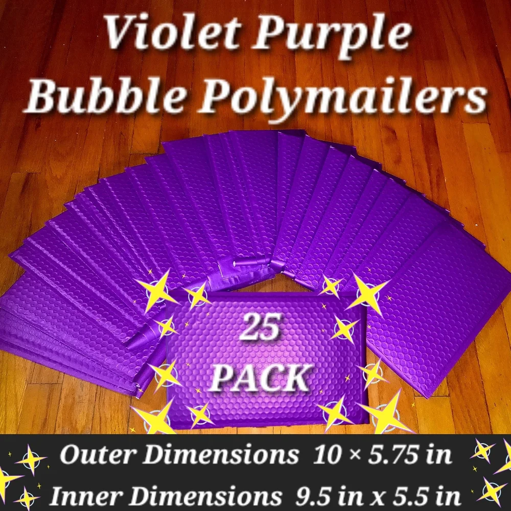 Violet Purple Bubble Mailers - 25 Pack